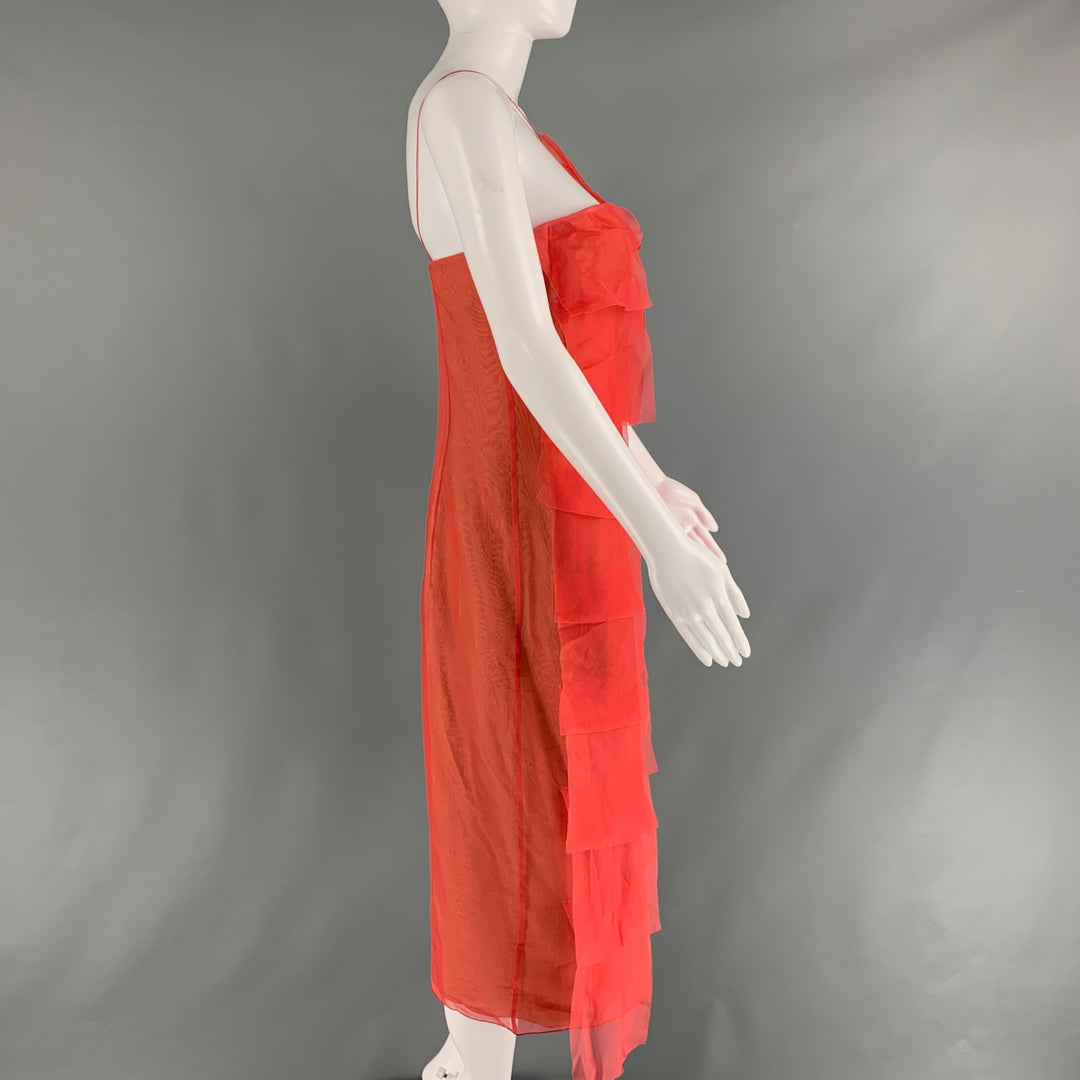 AKRIS Size 10 Orange Tan Silk See Through Spaghetti Straps Dress – Sui  Generis Designer Consignment