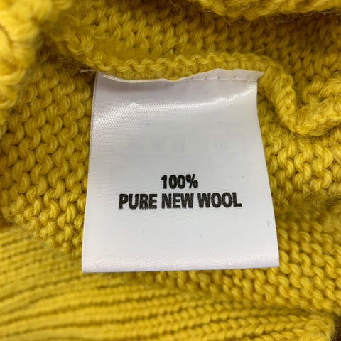 THE DIVER Size XL Yellow Knitted Wool Turtleneck Sweater