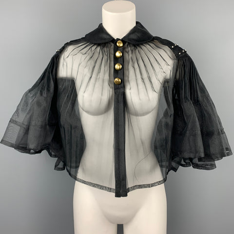 COMME des GARCONS TAO Cape Polyester Plissée Noir Taille M