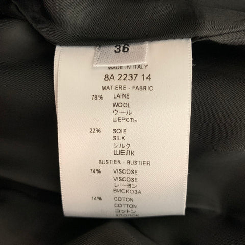 GIVENCHY Size 4 Black Wool / Silk Lamb Leather Mini Dress