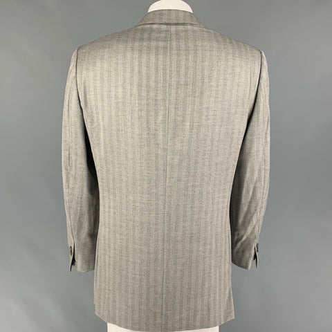 ERMENEGILDO ZEGNA Size 50 Long Light Gray Herringbone Sport Coat