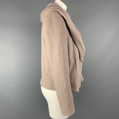 GIORGIO ARMANI Talla 8 Chaqueta de lana / cachemira color topo y negro