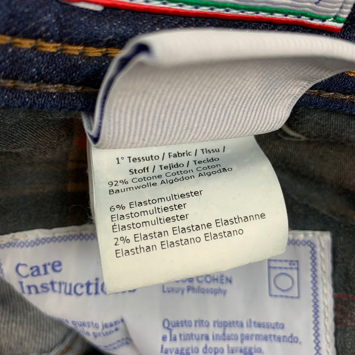 JACOB COHEN Size 34 Blue Contrast Stitch Cotton Blend Premium Edition Jeans