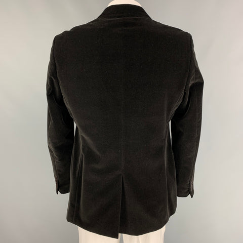 PS by PAUL SMITH Taille 46 Manteau de sport à revers cranté en coton et velours marron