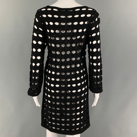 SURFACE TO AIR Size S Black Merino Wool Cut Out Long Sleeve Dress