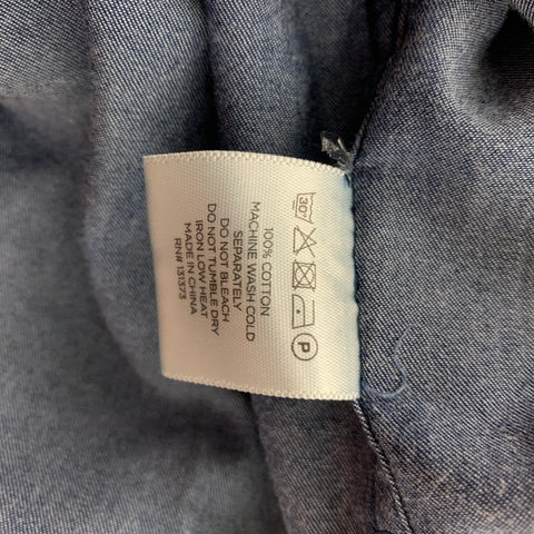 SATURDAYS NYC Size L Blue Cotton Long Sleeve Shirt