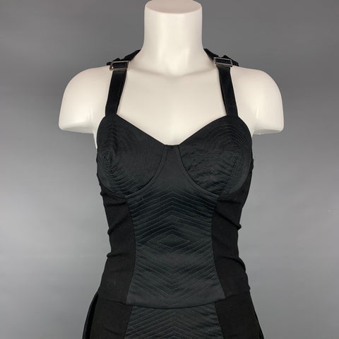 vintage JEAN PAUL GAULTIER Taille 4 Noir Polyester / Coton Jupe Tailleur