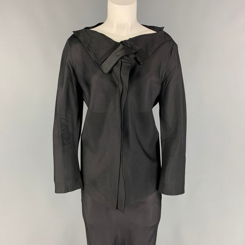 Archive YOHJI YAMAMOTO Size XS Black Raw Edge Organza Safety Pin Skirt Set