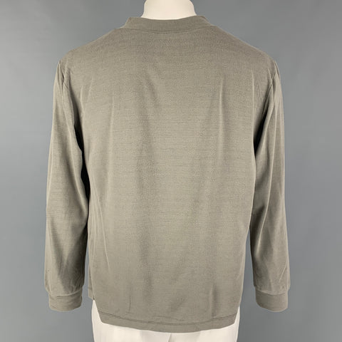 Size XL SMITH & SMITH Taupe Solid Long Sleeve Pullover