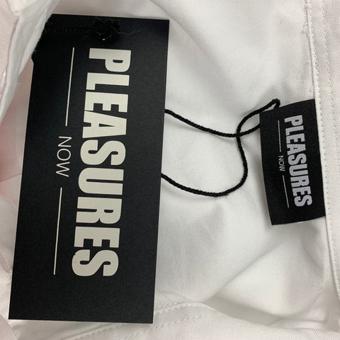 PLEASURES Size M White Multi-Color Print Cotton Button Up Long Sleeve Shirt
