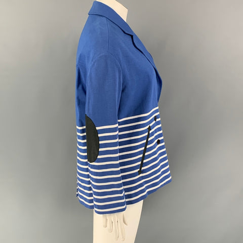 BAND OF OUTSIDERS Size L Blue White Stripe Cotton Oversized Jacket