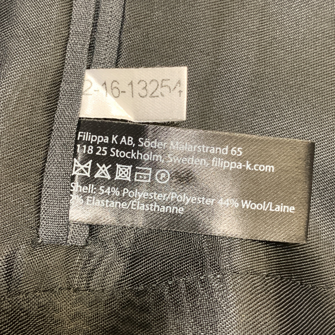 FILIPPA K 36 Manteau de sport à revers cranté en mélange de polyester à rayures gris foncé