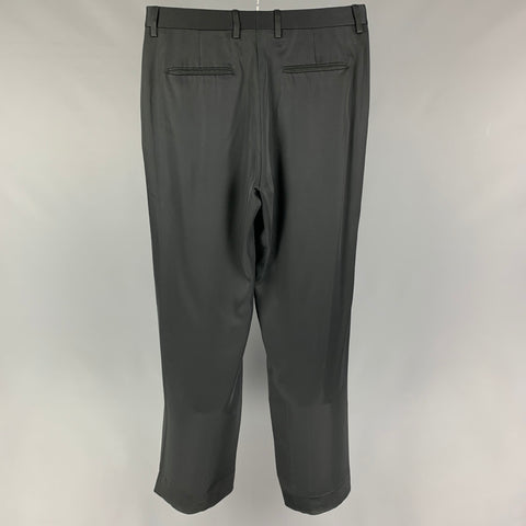 VERSACE Size 30 Black Acetate Silk Zip Fly Dress Pants