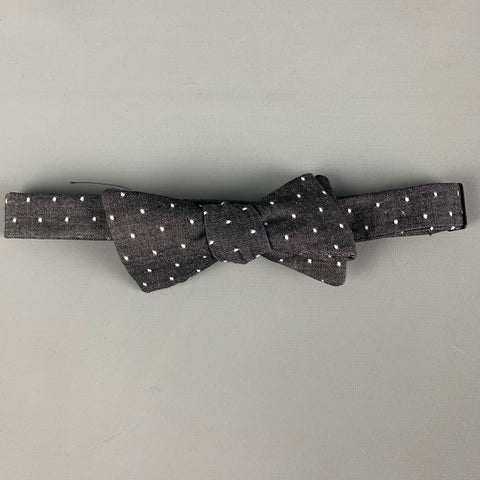 BLADE+BLUE Gray White Polka Dot Cotton Bow Tie