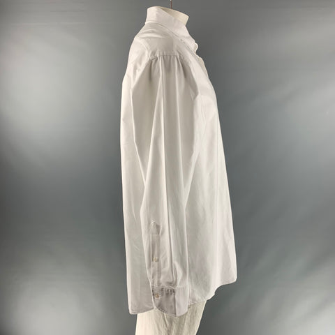 PROPER CLOTH Size XXL White Solid Cotton Button Down Long Sleeve Shirt