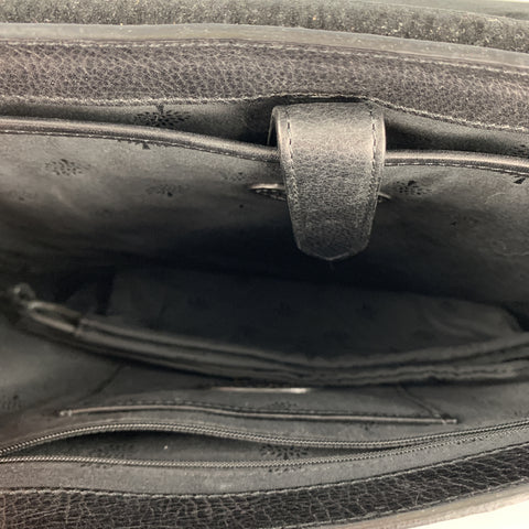 MULBERRY Solid Black Leather Briefcase Bag