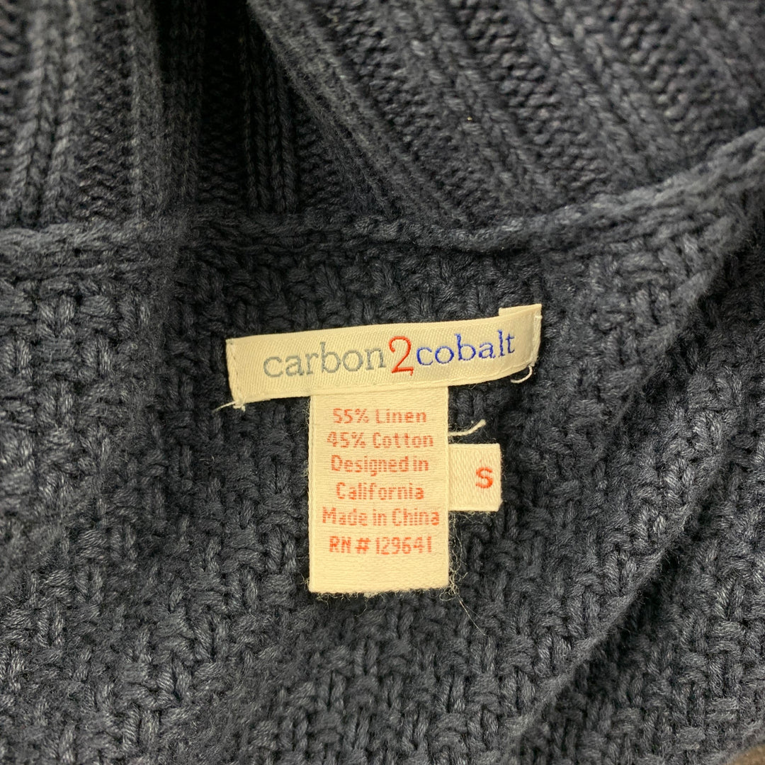 CARBON2COBALT Taille S Cardigan Zippé en Lin/Coton Lavé Gris