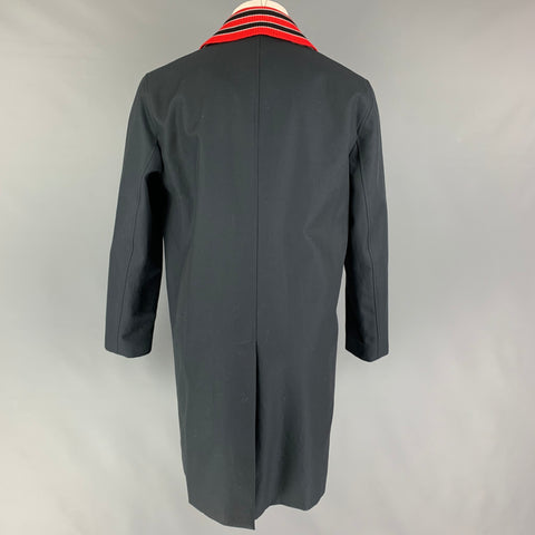 BURBERRY LONDON Size 40 Black Red Mixed Fabrics Cotton Coat