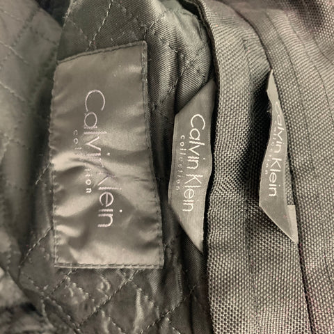 CALVIN KLEIN COLLECTION Size 40 Black Polyester Blend Coat