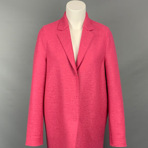 HARRIS WHARF LONDON Taille 6 Manteau cocon à revers cranté en laine rose