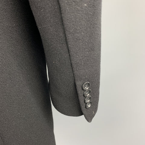 J CREW Chest Size L Black Wool / Cashmere Hidden Buttons Coat