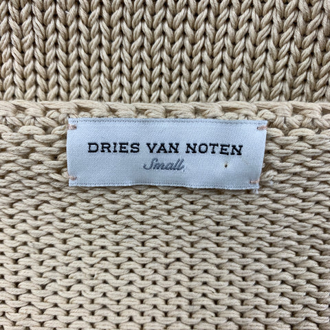 DRIES VAN NOTAN Talla S Jersey de cuentas de algodón negro beige