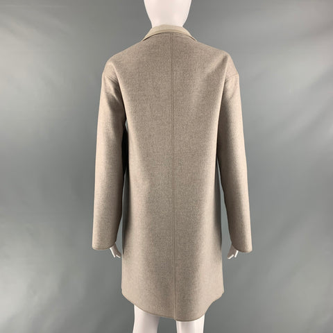 FALCONERI Size S Grey Cashmere Leather Open Front Coat