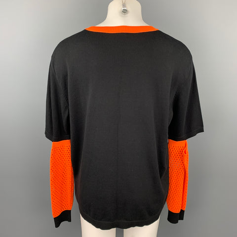MARCELO BURLON Size M Black & Orange Tiger Cotton Mixed Fabrics Sweatshirt