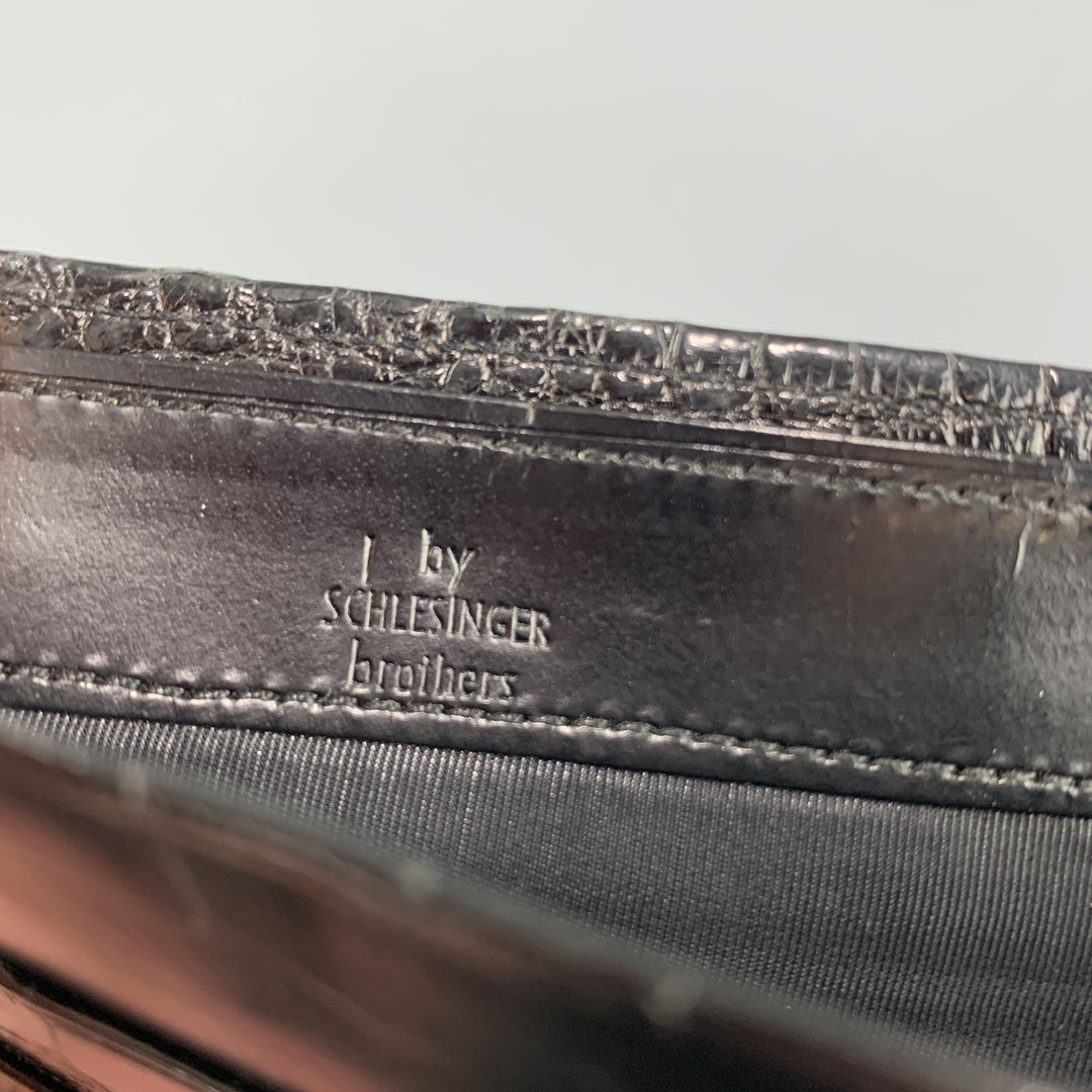 Vintage I by SCHELSINGER BROTHERS Textured / Embossed  Black Leather Bifold Wallet