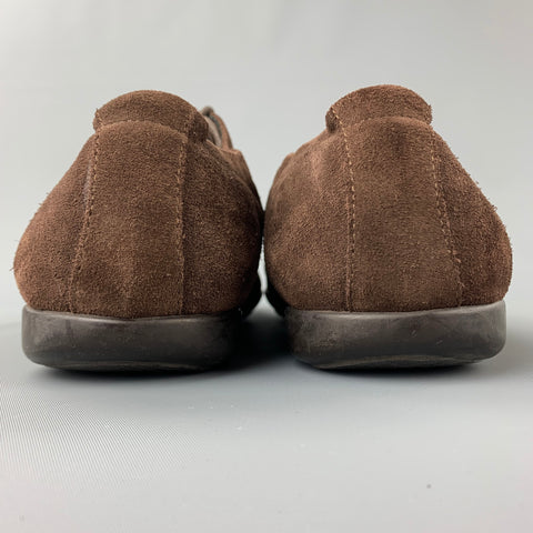 PAUL SMITH Taille 10 Chaussures à lacets en daim marron à bout carré