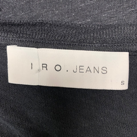 IRO Sijaspe Taille S T-shirt à col rond en lin noir vieilli