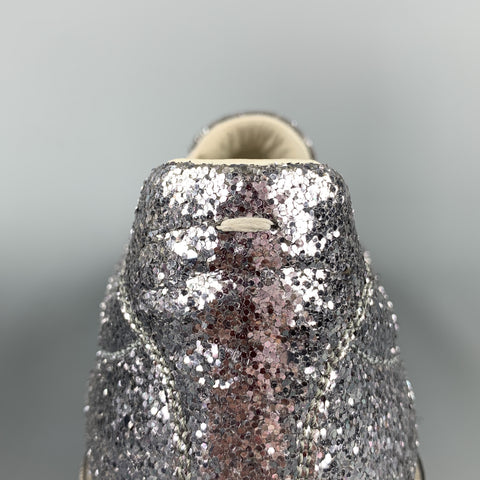 MAISON MARTIN MARGIELA Size 10 Silver Glitter Slip On Sneakers