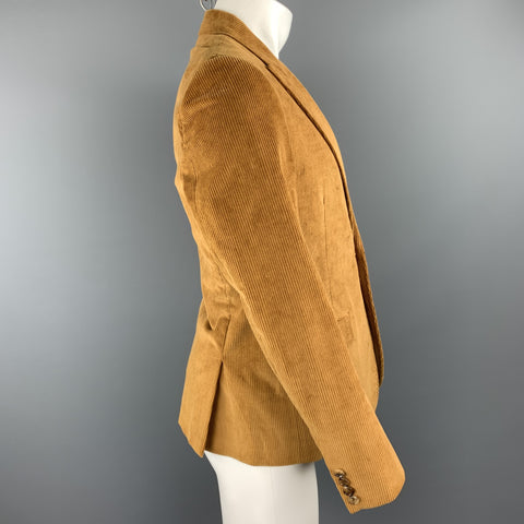 BAND OF OUTSIDERS Size 36 Tan Corduroy Peak Lapel  Sport Coat