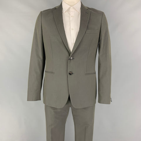 TONELLO Traje con solapa de muesca en mezcla de algodón color pizarra talla 42