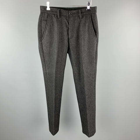 JOHN VARVATOS USA Talla 30 Pantalón plisado en espiga color carbón