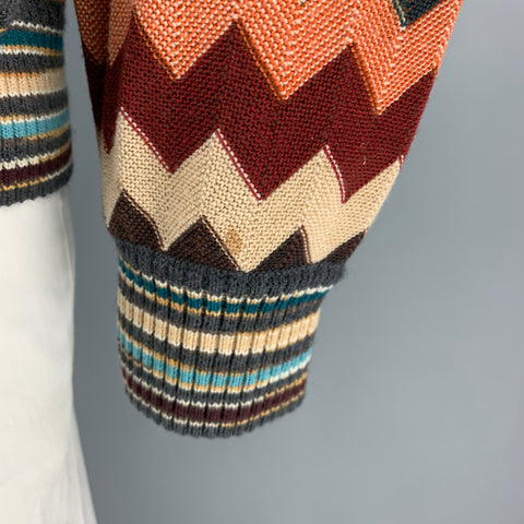 MISSONI SPORT Size 48 Multi-Color Zig Zag Wool Crew-Neck Sweater