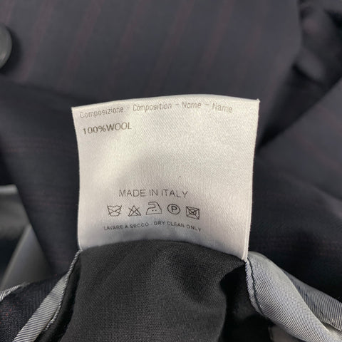 BRIONI Size 42 Navy Stripe Wool Notch Lapel Suit