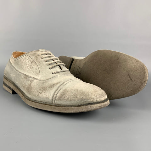 MAISON MARTIN MARGIELA Taille 11 Chaussures à lacets en daim vieilli gris