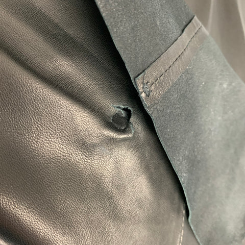 PEACHOO+KREJBERG Talla M Chaqueta de piel de cordero de cuero negro