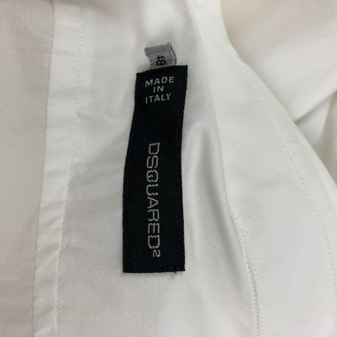 DSQUARED2 Size S White Cotton Button Up Long Sleeve Shirt