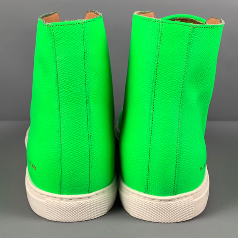 MARC JACOBS Size 10 Green White Grey Leather High Top Sneakers
