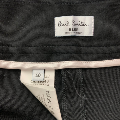 PAUL SMITH Bleu Taille 4 Leggings courts en mélange de rayonne noire