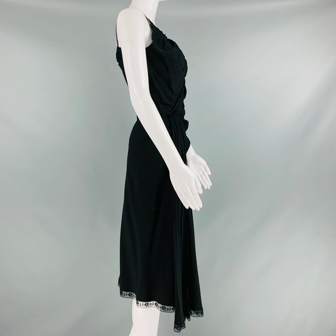 PRADA Size 2 Black Acetate Viscose Ruched Spaghetti Straps Dress – Sui  Generis Designer Consignment