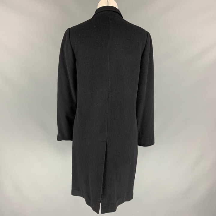 LAN JAENICKE Size 2 Black Cashmere Hidden Button Coat