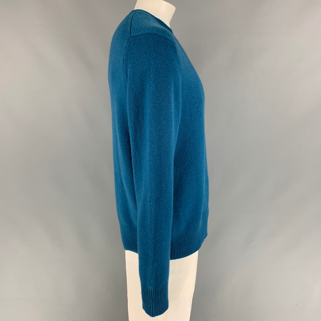 RAG & BONE Size XL Blue Knitted Cashmere Crew-Neck Sweater