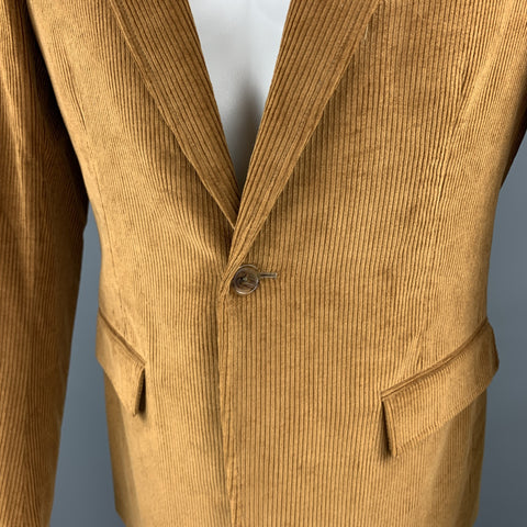 BAND OF OUTSIDERS Size 36 Tan Corduroy Peak Lapel  Sport Coat