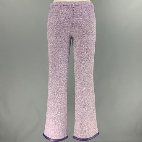 DOLCE & GABBANA Size 26 Purple White Wool Blend Dress Pants