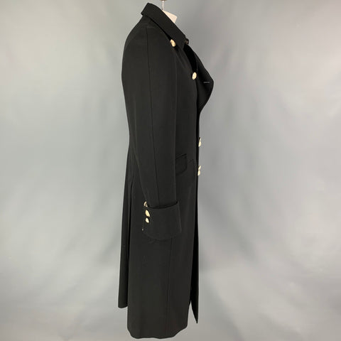 PAUL SMITH Size L Black Wool Double Breasted Coat
