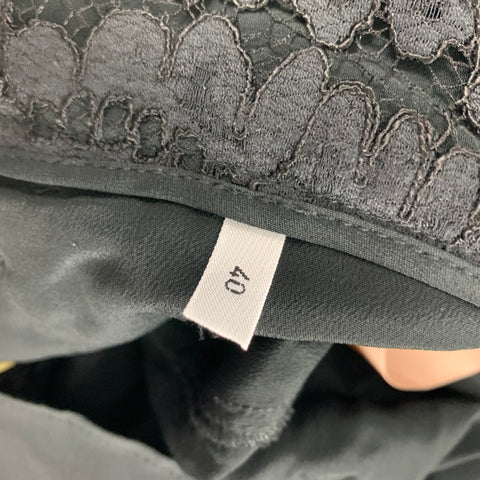 No. 21 Pantalones de vestir de cristal en mezcla de algodón y encaje negro, talla 4