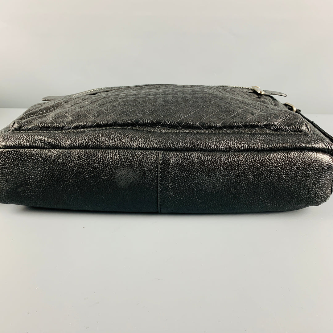 CHRISTIAN LACROIX Black Pebble Grain Leather Tote Bag